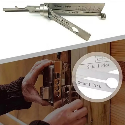 Key Decoder and Lock Pick Tool with Precision Hook Tip and O Ring Grip