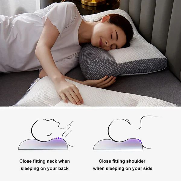Memory Foam Neck Pillow with Contoured Support and Ear Cutout, Machine Washable
