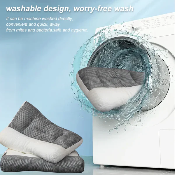 Memory Foam Neck Pillow with Contoured Support and Ear Cutout, Machine Washable