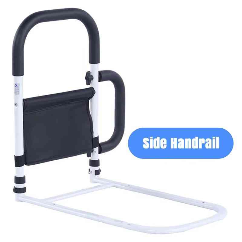 Adjustable Bed Rail with Dual Foam Handles and Storage Pocket