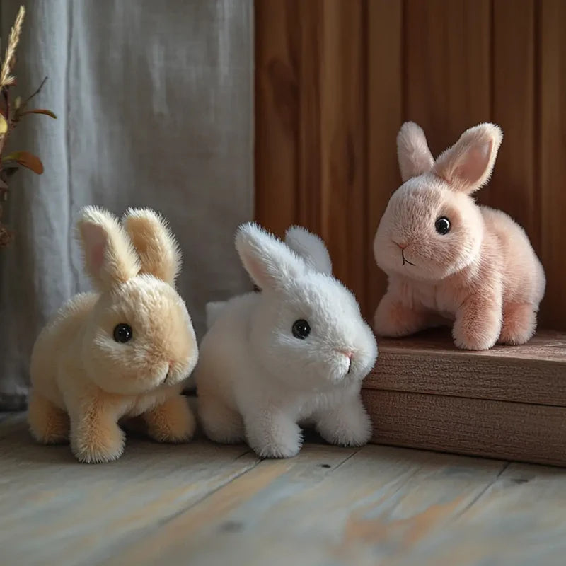 Interactive Plush Rabbit with Touch Sensors and Voice Recognition, Hopping Action
