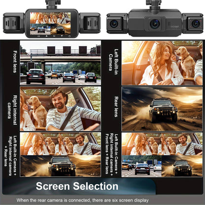 Four-Camera Dash Cam with Infrared Night Vision and Wireless App Control
