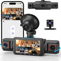 Four-Camera Dash Cam with Infrared Night Vision and Wireless App Control