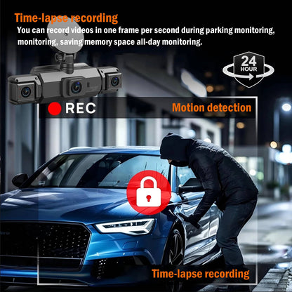 Four-Camera Dash Cam with Infrared Night Vision and Wireless App Control