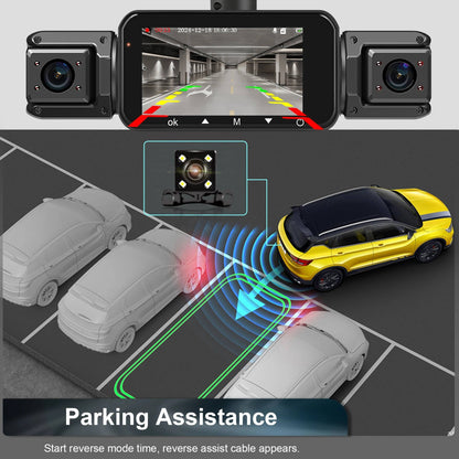 Four-Camera Dash Cam with Infrared Night Vision and Wireless App Control