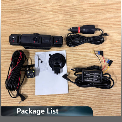 Four-Camera Dash Cam with Infrared Night Vision and Wireless App Control