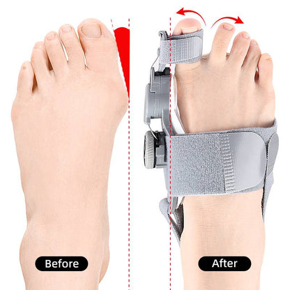 Bunion Corrector with Hinge Joint and Adjustable Knob for Universal Foot Sizes