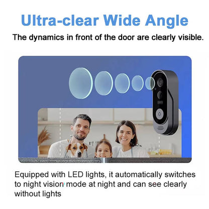 Wireless Video Doorbell with Motion Detection and Two Way Audio, Night Vision