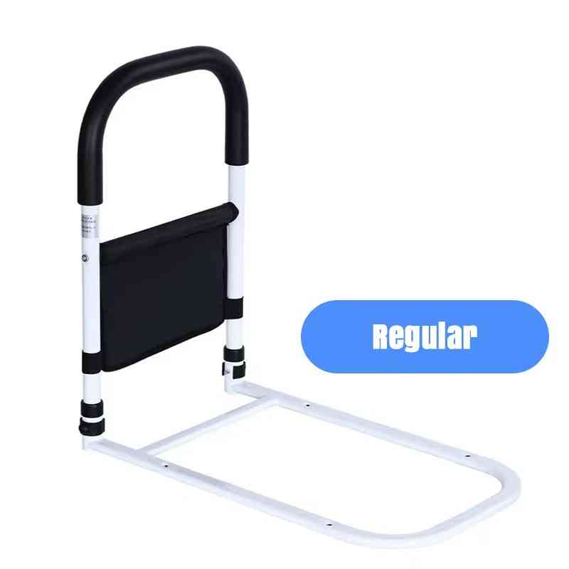Adjustable Bed Rail with Dual Foam Handles and Storage Pocket