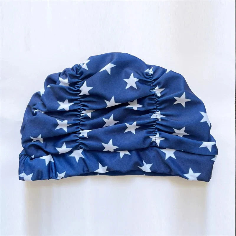 Turban Swimming Cap with Stretch Fit and Twist Design, Quick Drying
