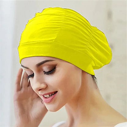 Turban Swimming Cap with Stretch Fit and Twist Design, Quick Drying