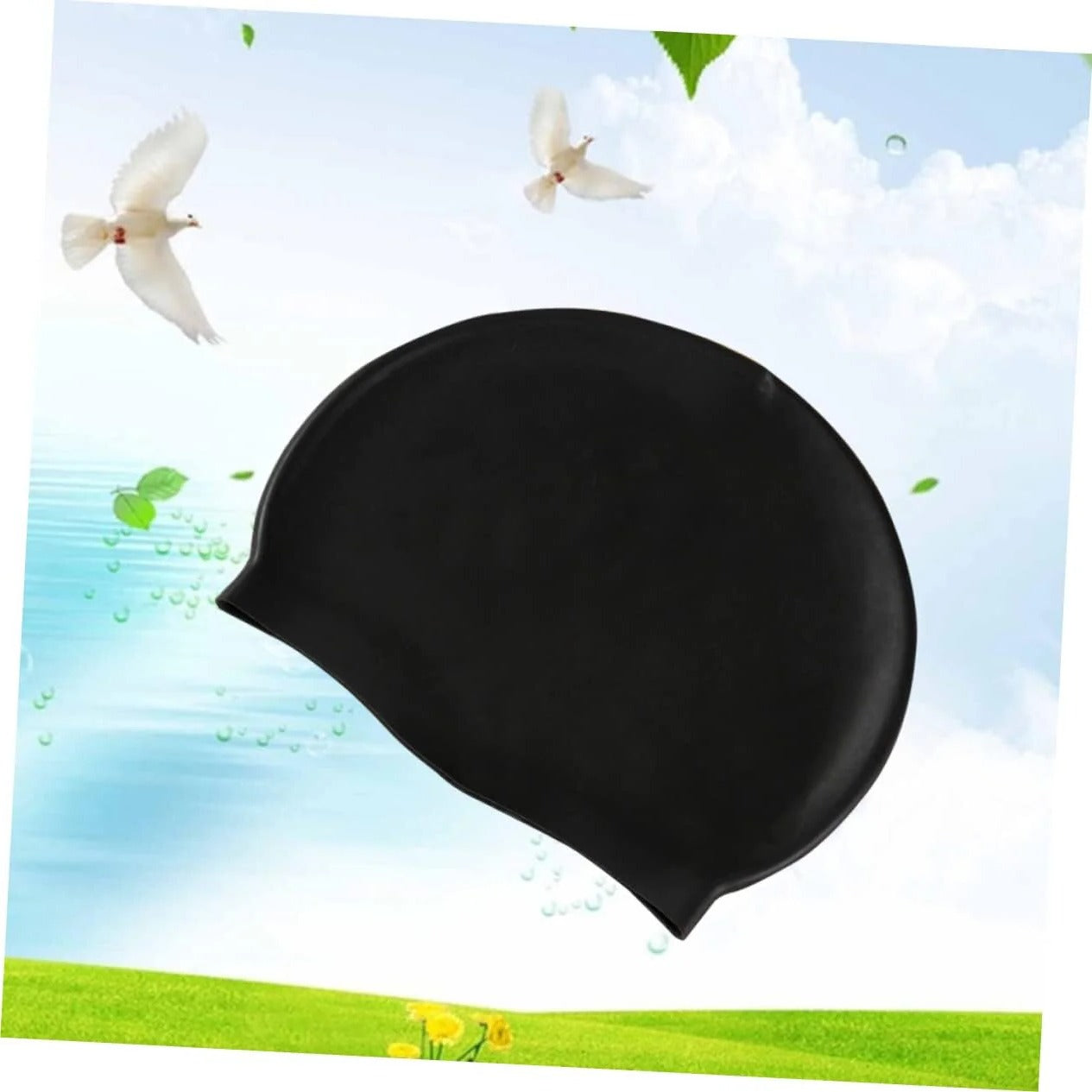 Turban Swimming Cap with Stretch Fit and Twist Design, Quick Drying