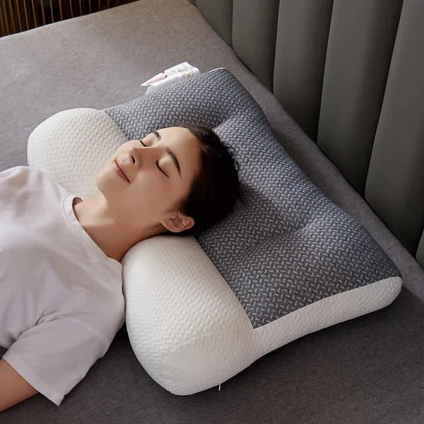 Memory Foam Neck Pillow with Contoured Support and Ear Cutout, Machine Washable