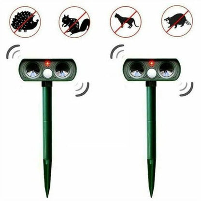 Motion Activated Ultrasonic Animal Repeller with Solar Panel and 30ft Detection