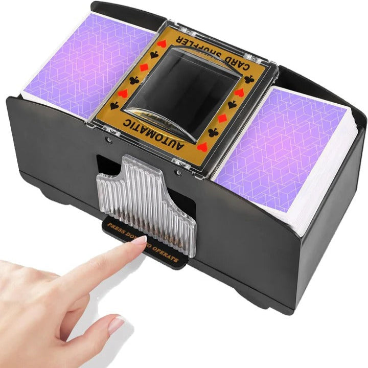 Automatic Card Shuffler for Two Decks with Battery Power