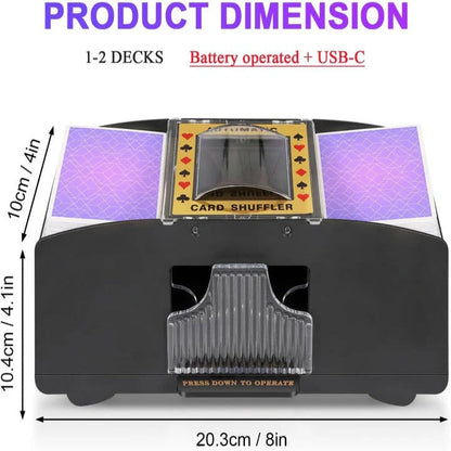 Automatic Card Shuffler for Two Decks with Battery Power