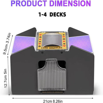 Automatic Card Shuffler for Two Decks with Battery Power