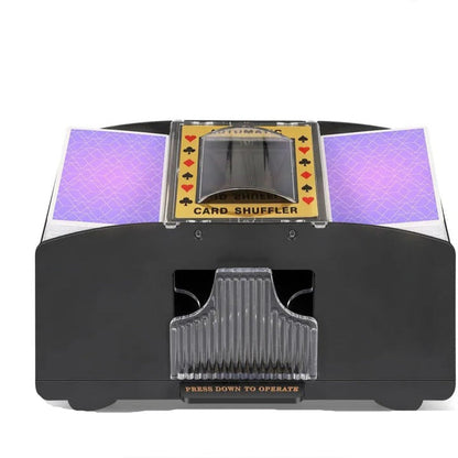 Automatic Card Shuffler for Two Decks with Battery Power