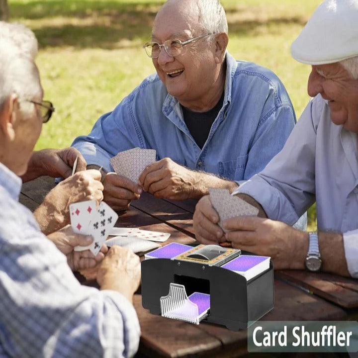 Automatic Card Shuffler for Two Decks with Battery Power