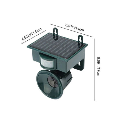 Solar Powered Bird Repeller with Motion Sensor and Adjustable Sound Deterrent
