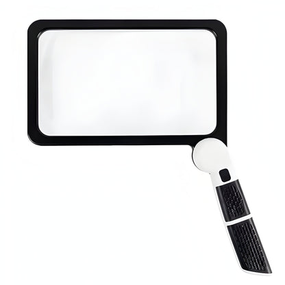 5x Magnifying Glass with 48 Dimmable LEDs and Foldable Handle, Rectangular Lens