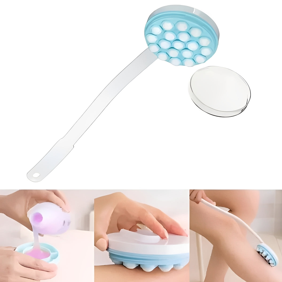 Adjustable Lotion Roller with Extendable Handle and Detachable Refillable Head