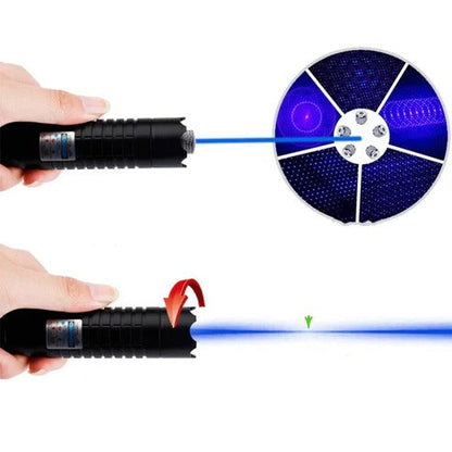 Blue Laser Torch with Adjustable Focus and Fire Ignition, 3-Mile Beam Range
