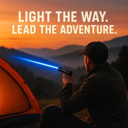 Blue Laser Torch with Adjustable Focus and Fire Ignition, 3-Mile Beam Range