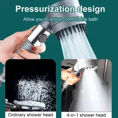 Shower Head with Laser Cut Micro Holes and Push Button Flow Control, 9-Layer Filtration
