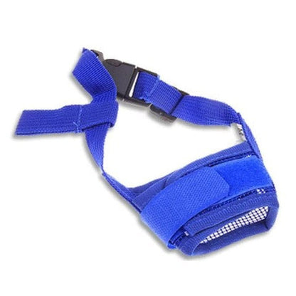 Adjustable Mesh Dog Muzzle with Breathable Nylon and Head Strap, Five Sizes