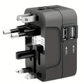 Universal Travel Adapter with Dual USB Ports, 110V-220V Compatible