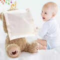 Interactive Plush Teddy with Peek-A-Boo Motion and Built-In Melodies for Tummy Time