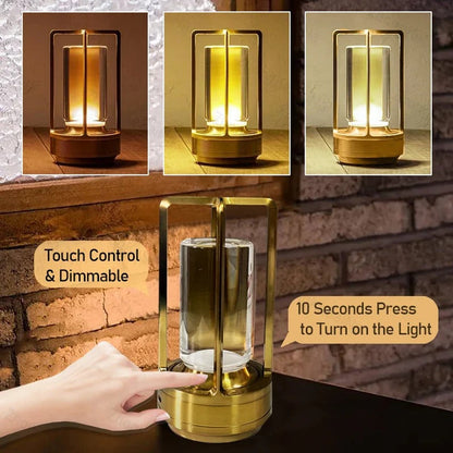Rechargeable Table Lamp with Dual Direction Light and Stepless Dimming, Color Adjustable
