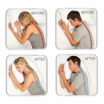 Side Sleeper Pillow with Ear Cutout and Spine Support, Machine Washable