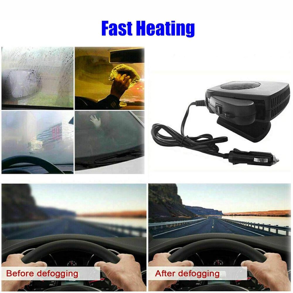 Portable Ceramic Car Heater with Dual Mode Fan and Auto Temperature Control for 12V Vehicles
