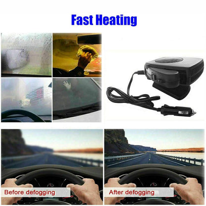 Portable Ceramic Car Heater with Dual Mode Fan and Auto Temperature Control for 12V Vehicles