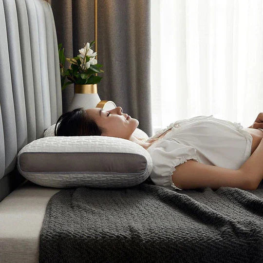 Contoured Sleep Pillow with Dual Position Support and Quick Rebound Core