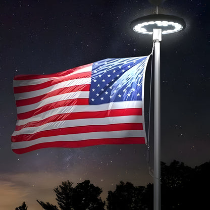 Solar Flagpole Light with Automatic Dusk-to-Dawn Sensor and 700 Lumen LED Output