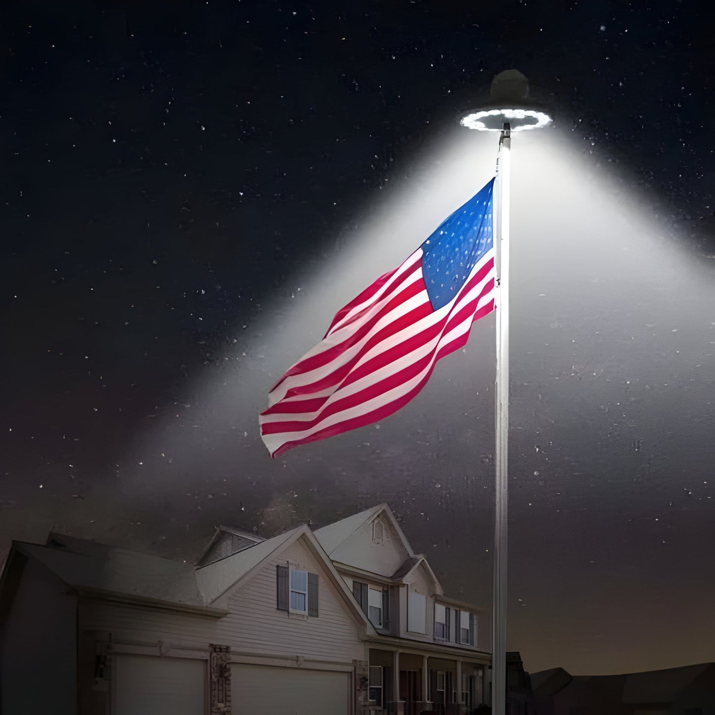Solar Flagpole Light with Automatic Dusk-to-Dawn Sensor and 700 Lumen LED Output