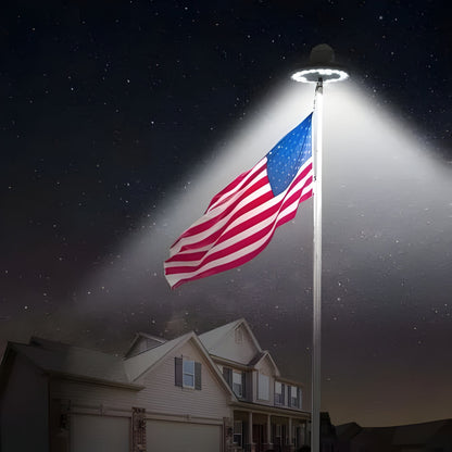 Solar Flagpole Light with Automatic Dusk-to-Dawn Sensor and 700 Lumen LED Output