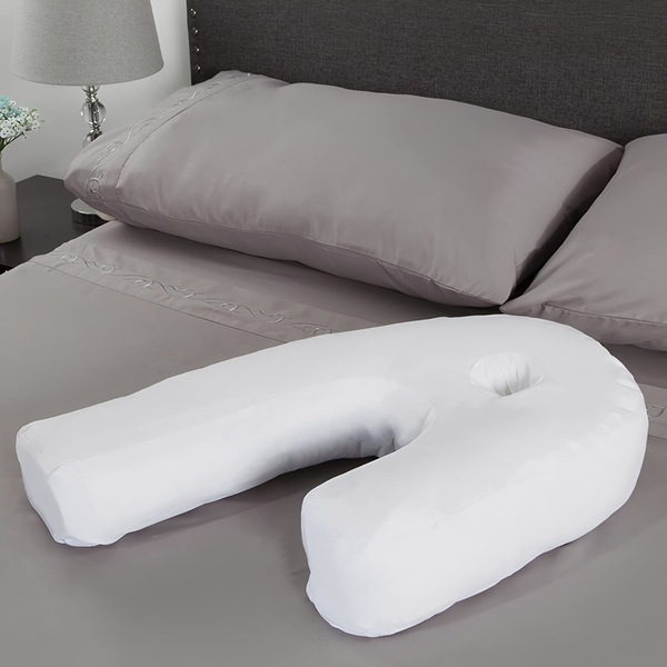 Side Sleeper Pillow with Ear Cutout and Spine Support, Machine Washable