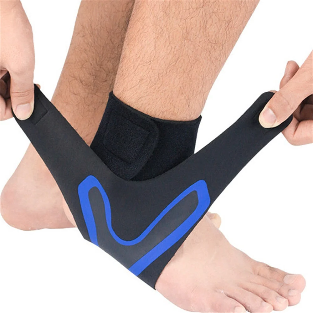 Adjustable Ankle Brace with Neoprene Support and Hook Loop Closures