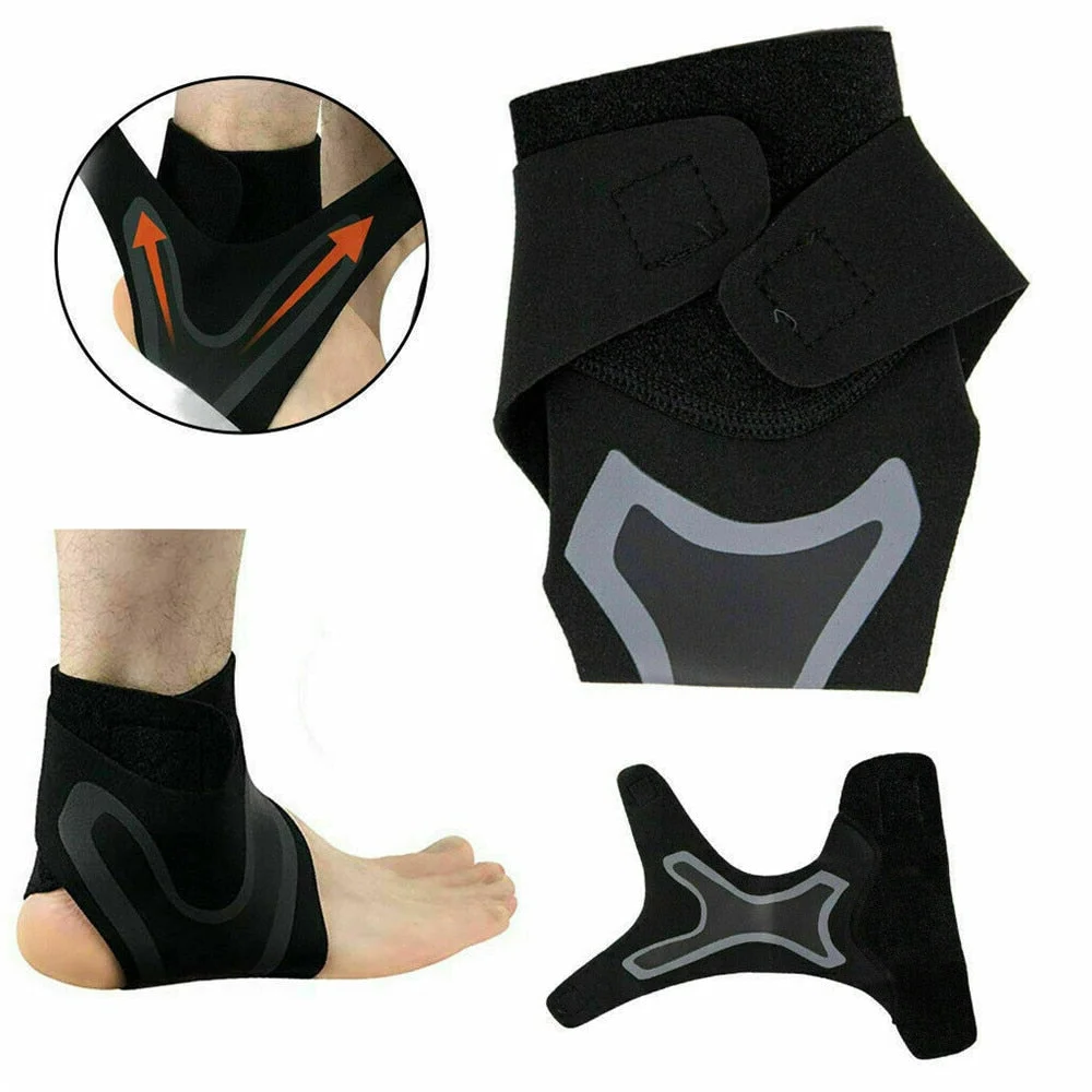 Adjustable Ankle Brace with Neoprene Support and Hook Loop Closures