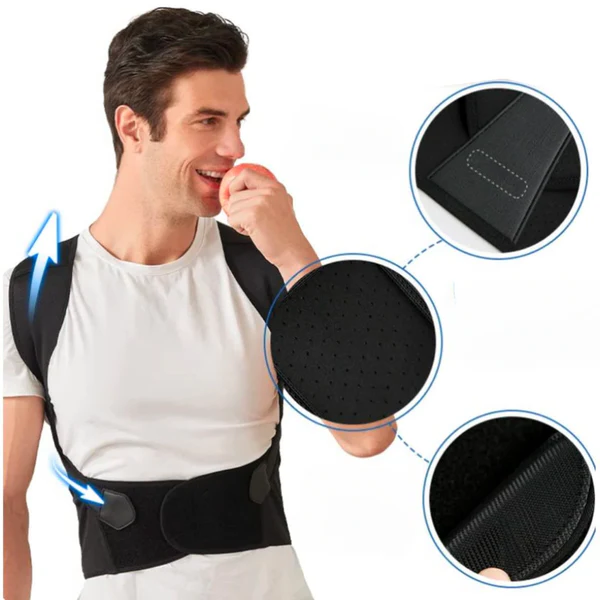 Posture Corrector Brace with Adjustable Shoulder Straps and Breathable Fabric