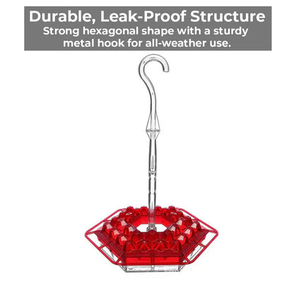 Hummingbird Feeder with Ant Moat and Bee-Resistant Ports, 12oz Capacity