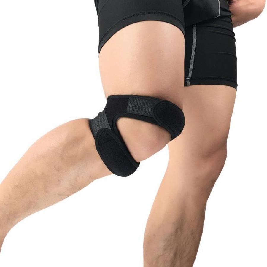 Dual Action Knee Band with Adjustable Compression Straps and Silicone Padding