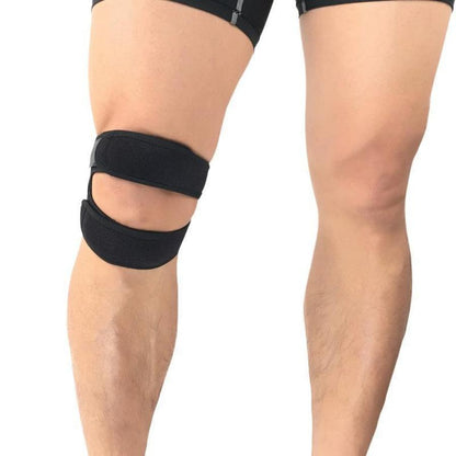 Dual Action Knee Band with Adjustable Compression Straps and Silicone Padding