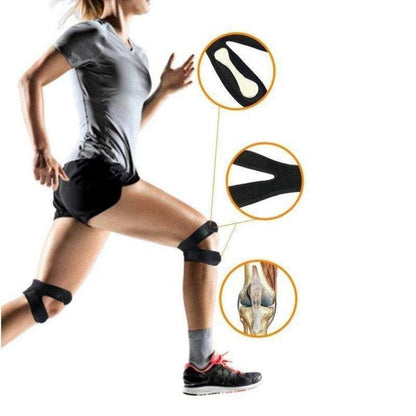 Dual Action Knee Band with Adjustable Compression Straps and Silicone Padding