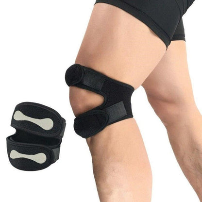 Dual Action Knee Band with Adjustable Compression Straps and Silicone Padding