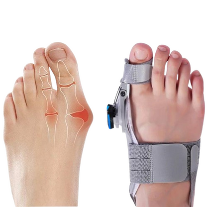 Bunion Corrector with Hinge Joint and Adjustable Knob for Universal Foot Sizes